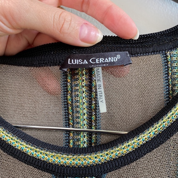 LUISA CERANO Knitted Panelled Cover Up Dress in Multi Color Small Fun Beach Club - Picture 10 of 12